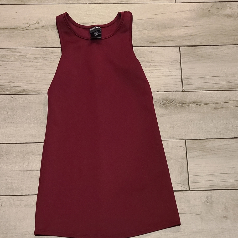 🦔 Girls Paper Doll maroon tank dress🧁